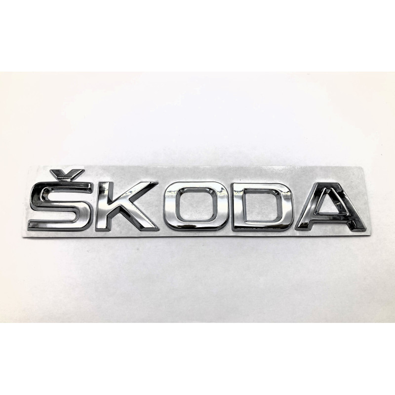 EMBLEMA LOGO TRASERO SKODA CROMADO