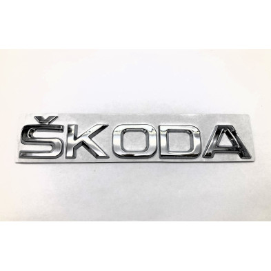 EMBLEMA LOGO TRASERO SKODA CROMADO