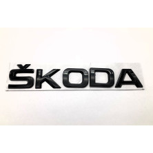 EMBLEMA LOGO TRASERO SKODA NEGRO