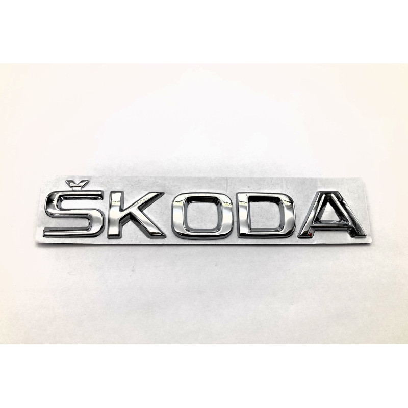 EMBLEMA LOGO TRASERO SKODA CROMADO PEQUEÑO