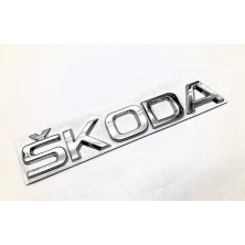 EMBLEMA LOGO TRASERO SKODA CROMADO PEQUEÑO