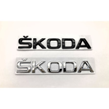EMBLEMA LOGO TRASERO SKODA NEGRO PEQUEÑO