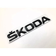 EMBLEMA LOGO TRASERO SKODA NEGRO PEQUEÑO