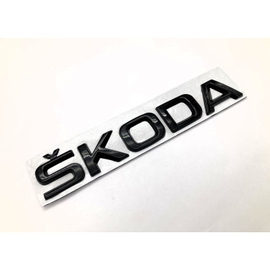 EMBLEMA LOGO TRASERO SKODA NEGRO PEQUEÑO