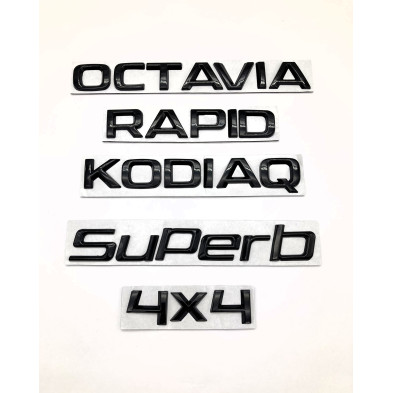 EMBLEMA LOGO TRASERO SKODA OCTAVIA NEGRO