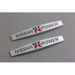 2 emblemas laterales nissan gtr power mate