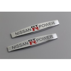 Emblemas Laterales NISSAN GTR POWER Cromados