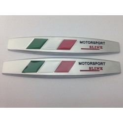 2 EMBLEMAS LATERALES MOTORSPORT SLINE ITALIA MATE