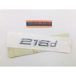 EMBLEMA TRASERO LETRAS BMW SERIE 2 216d CROMADAS
