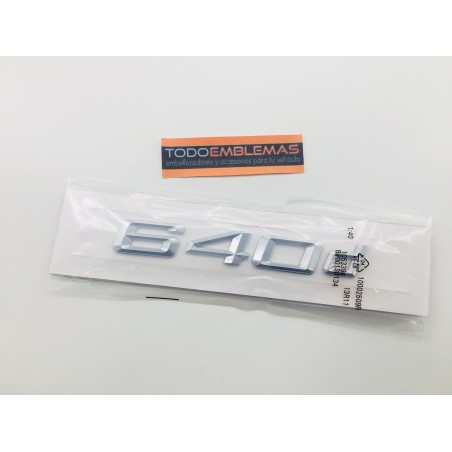 EMBLEMA TRASERO LETRAS BMW SERIE 6 640d CROMADAS