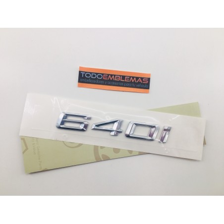 EMBLEMA TRASERO LETRAS BMW SERIE 6 640i CROMADAS