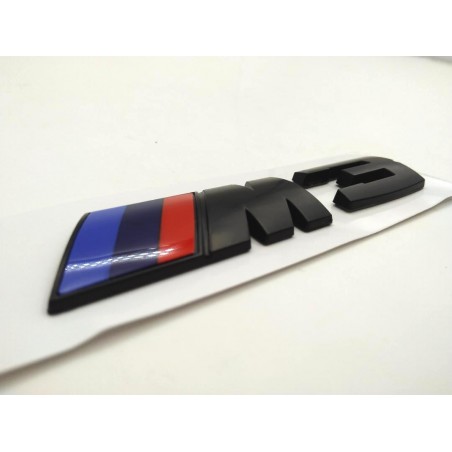 Emblema trasero bmw M3 negro 12cm