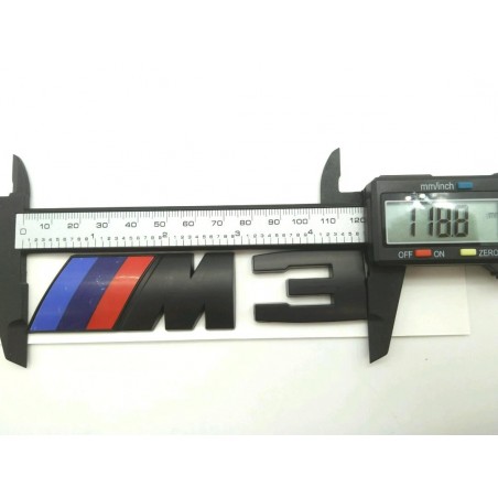 Emblema trasero bmw M3 negro 12cm