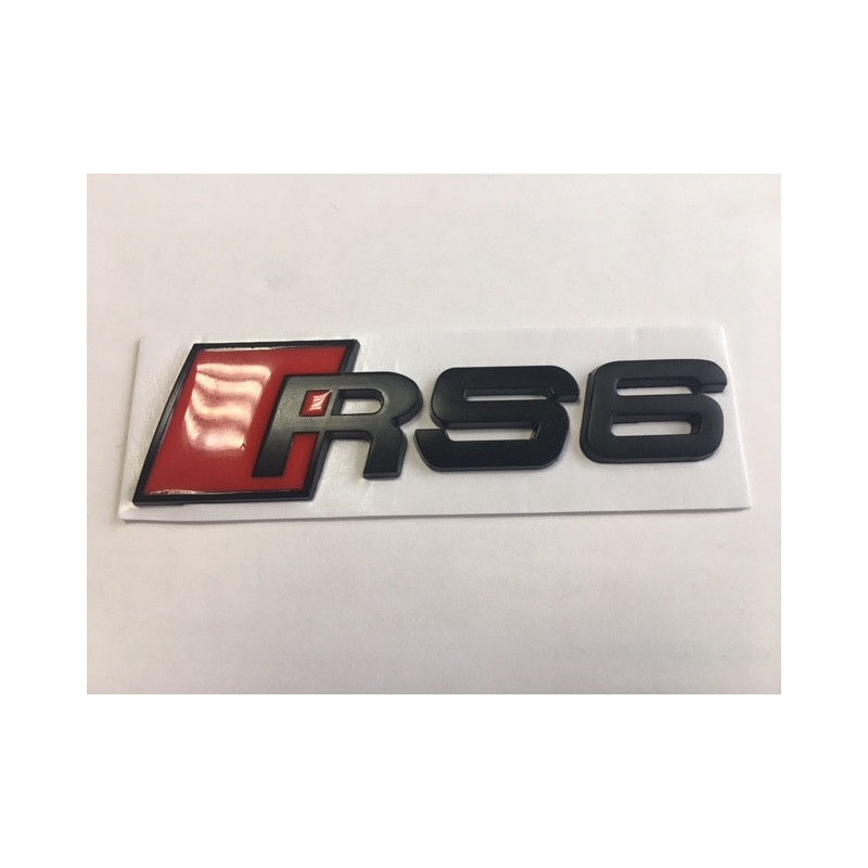 Emblema trasero audi rs6 negro