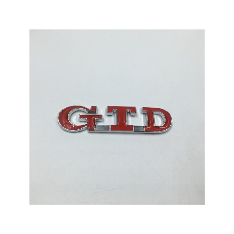 Emblema trasero Volkswagen GTD rojo