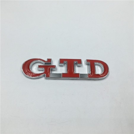 Emblema trasero Volkswagen GTD rojo