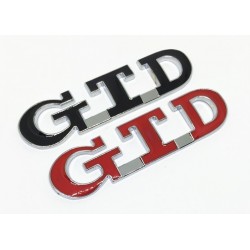 Emblema trasero Volkswagen GTD rojo