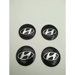 Chapas de centro de rueda Hyundai negro 56mm