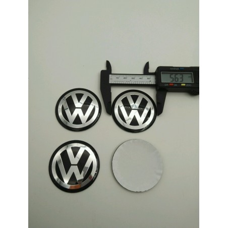 Chapas de centro de rueda Volkswagen negro 56mm
