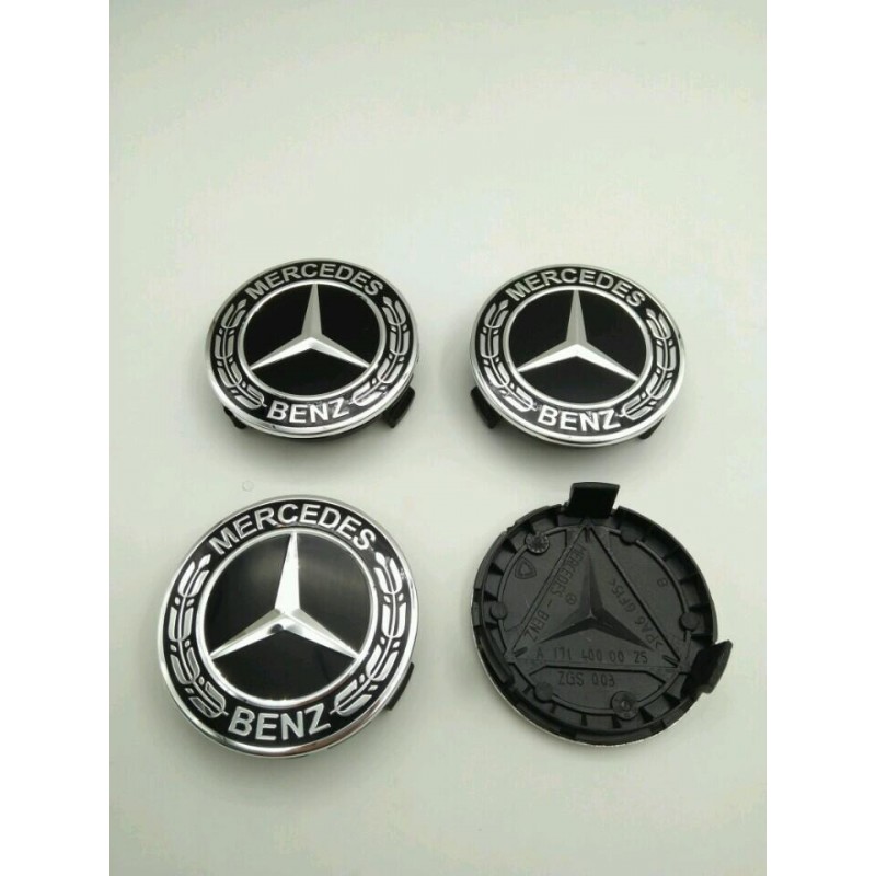 4 Tapas Centro De Rin Mercedes Benz 75mm Azules Originales Azul | Meses Sin Inter&eacute;s