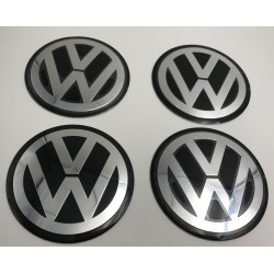 Chapas de centro de rueda Volkswagen negro 75mm