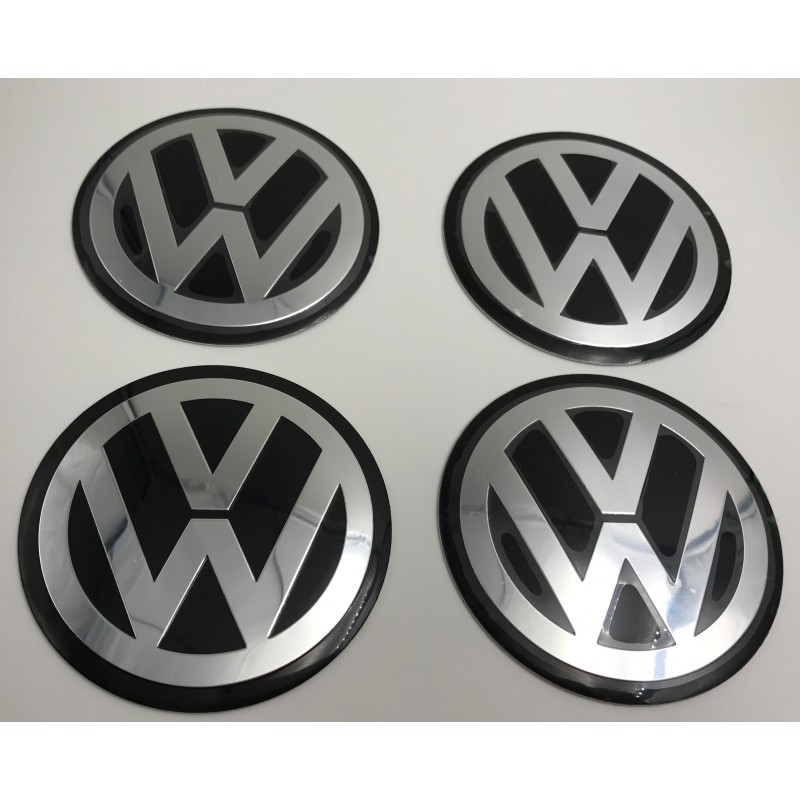 Chapas de centro de rueda Volkswagen negro 75mm