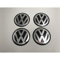 Chapas de centro de rueda Volkswagen negro 75mm