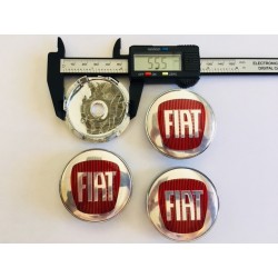 Centro de rueda Fiat plata y rojo 60mm