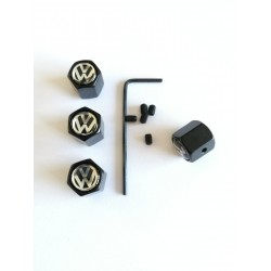 Tapones de valvulas negros con antirrobo Volkswagen