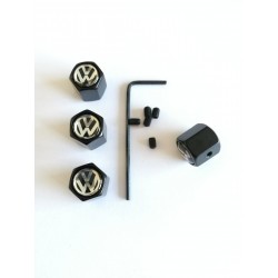 Tapones de valvulas negros con antirrobo VW Volkswagen