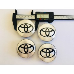 Centro de rueda Toyota plata logo negro 60mm