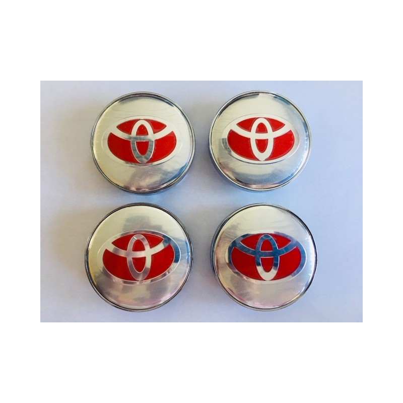 Centro de rueda Toyota plata logo rojo 60mm