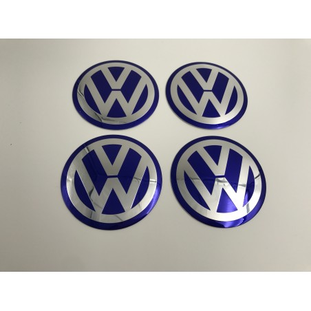 Chapas de centro de rueda Volkswagen azul 70mm