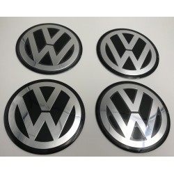 Chapas de centro de rueda Volkswagen negro 70mm