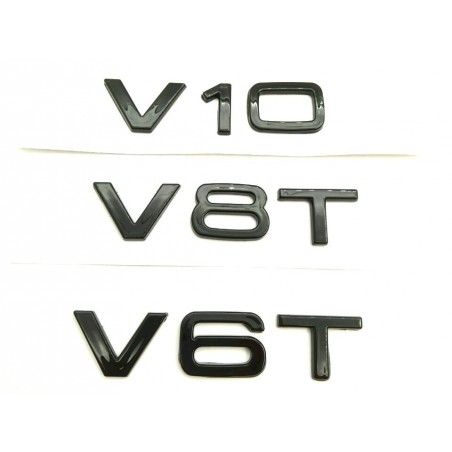 EMBLEMA LATERAL o TRASERO AUDI V8T NEGRO