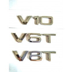 EMBLEMA LATERAL o TRASERO AUDI V8T CROMADO