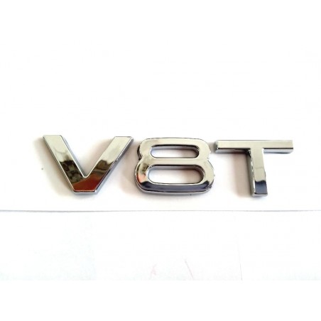EMBLEMA LATERAL o TRASERO AUDI V8T CROMADO
