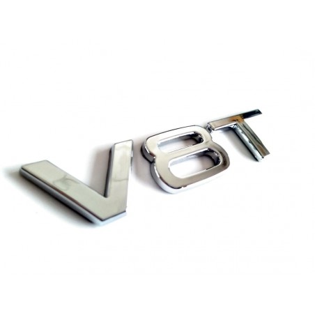 EMBLEMA LATERAL o TRASERO AUDI V8T CROMADO