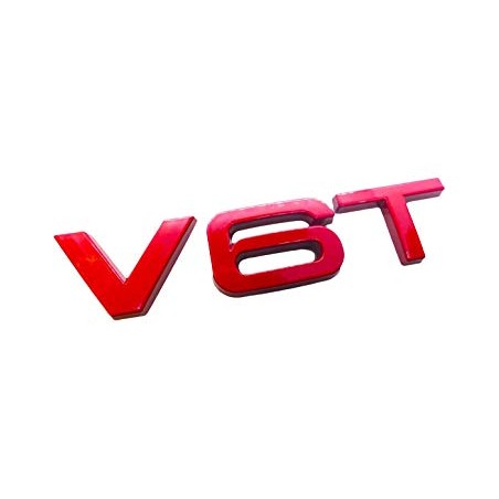 Emblema Lateral O Trasero AUDI V6T Rojo