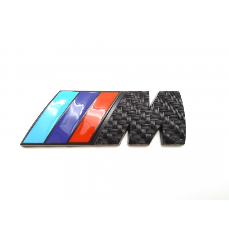 Emblema trasero bmw m negro carbono