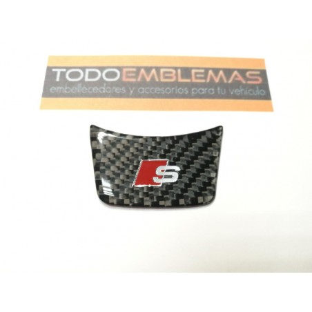 EMBLEMA LOGO VOLANTE AUDI S CARBONO