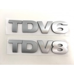 EMBLEMA LATERAL TDV8 de LAND ROVER PLATA MATE