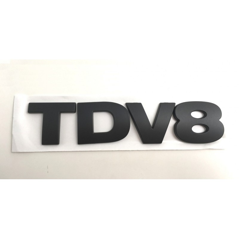 EMBLEMA LATERAL TDV8 de LAND ROVER NEGRO