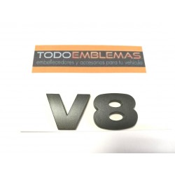 EMBLEMA LATERAL o TRASERO V8 LAND ROVER GRIS