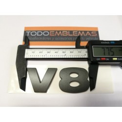 EMBLEMA LATERAL o TRASERO V8 LAND ROVER GRIS