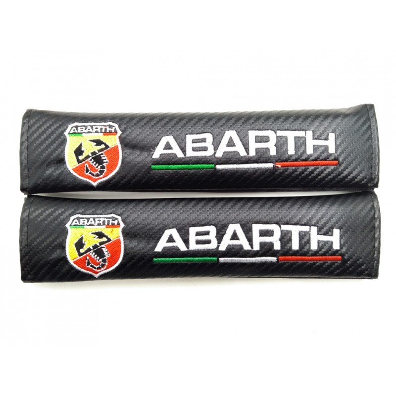 JUEGO de 2 CUBRECINTURONES ABARTH CARBONO