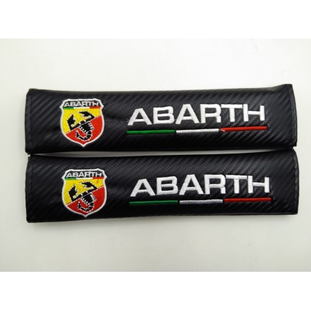 JUEGO de 2 CUBRECINTURONES ABARTH CARBONO