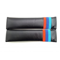JUEGO de 2 CUBRECINTURONES BMW COLORES M CARBONO