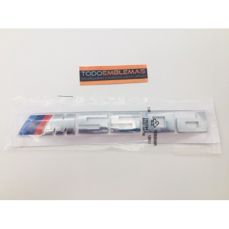 EMBLEMA TRASERO BMW M550d PLATA
