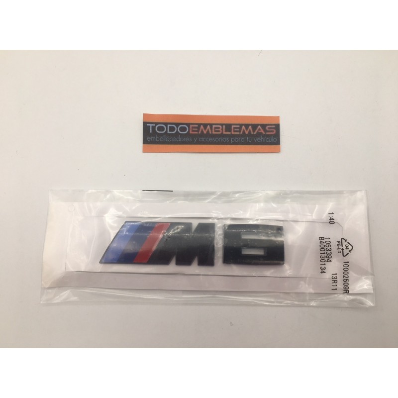 Emblema trasero bmw m6 negro 12cm